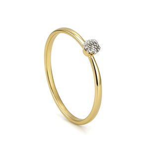 Anel Solitário com Diamante em Ouro 18K - AU14936