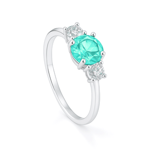 Anel Zircônia Redonda Turmalina em Prata 925 - PL27541