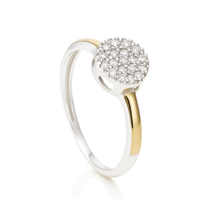 Anel Pavê com Zircônias em Ouro 10K e Prata 925 - PL27553